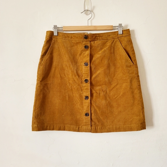 J. Crew Corduroy Button Front Mini Skirt Size 10 - Picture 2 of 13